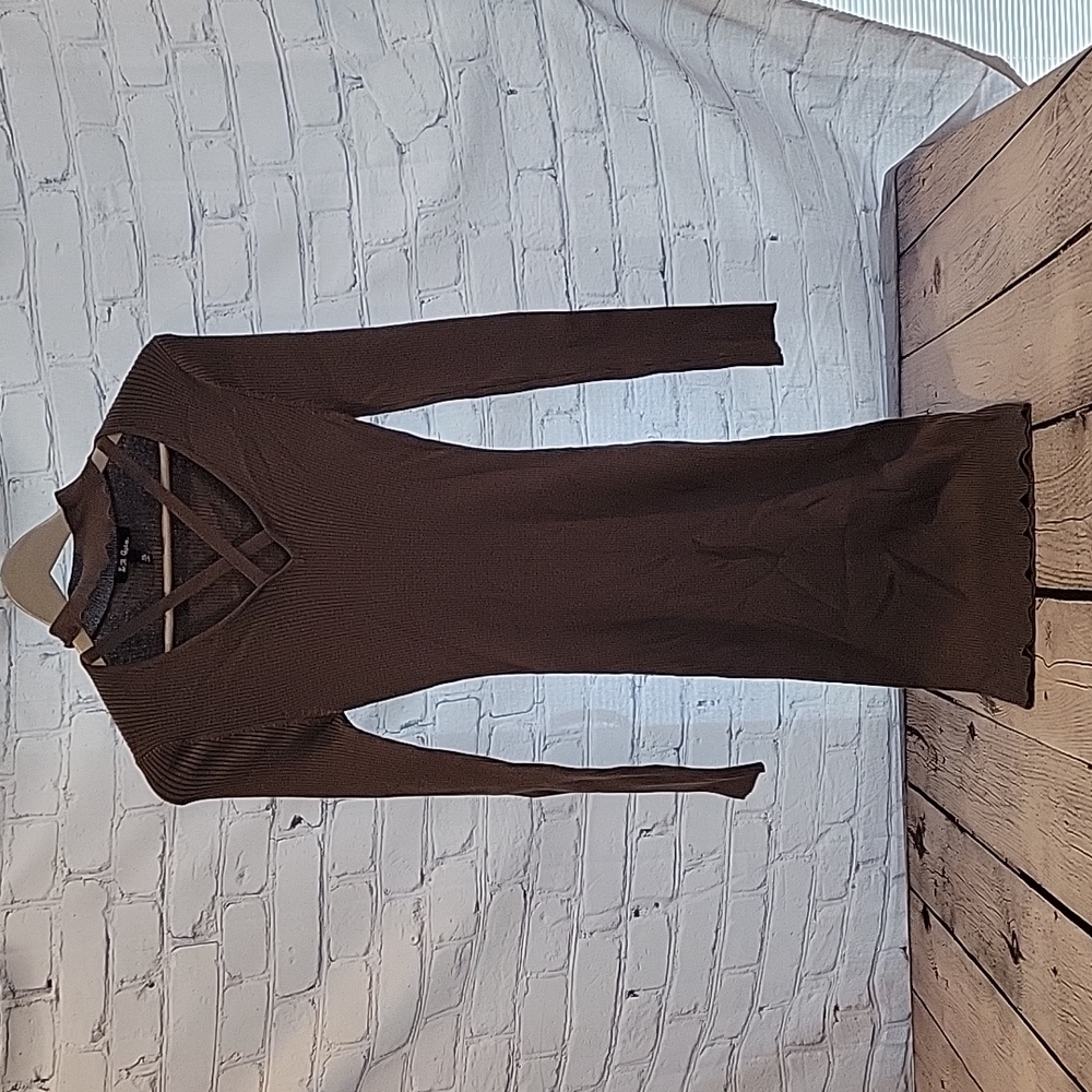 L.a. gold gray ribbed dress sz xl